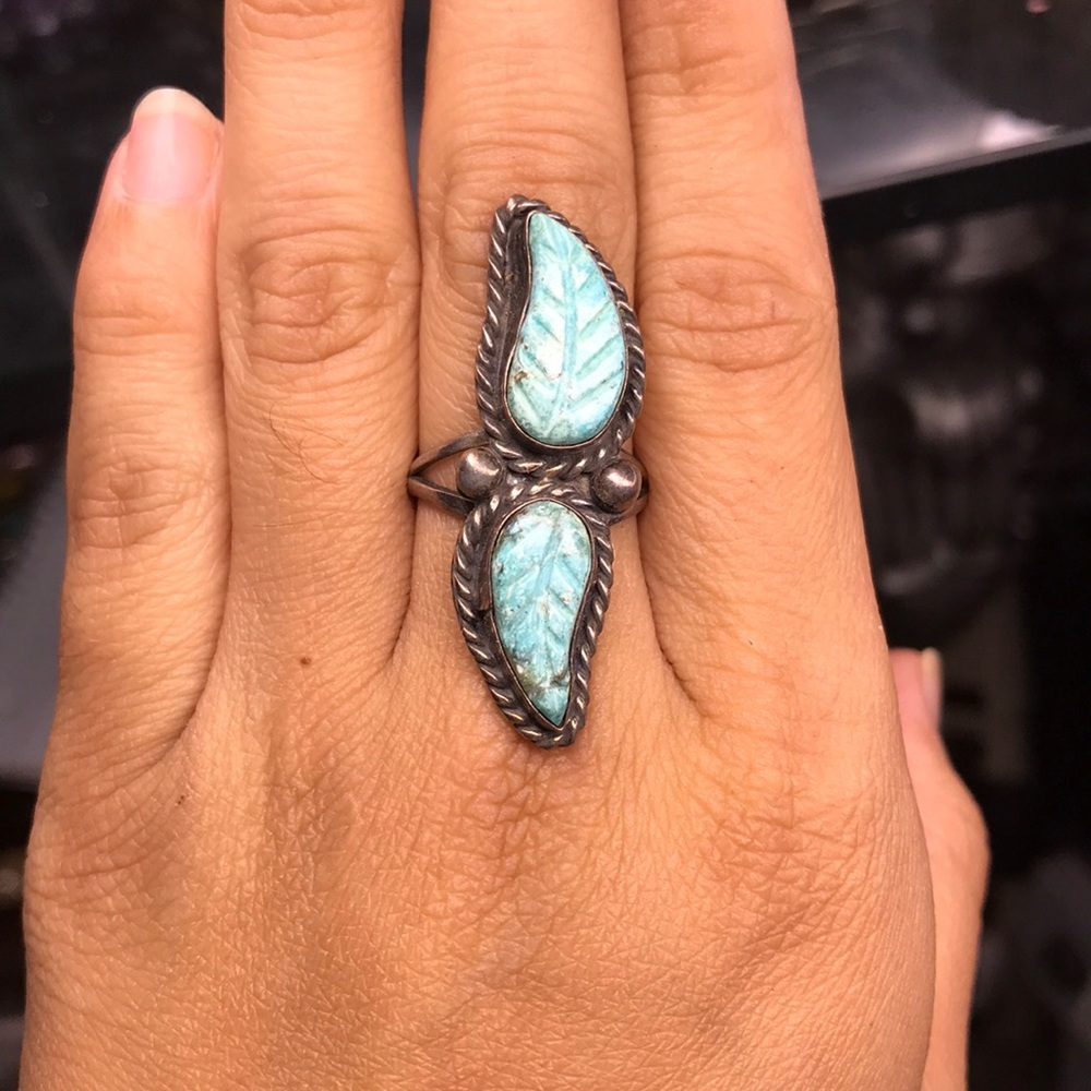 Native American sterling silver and turquoise ring